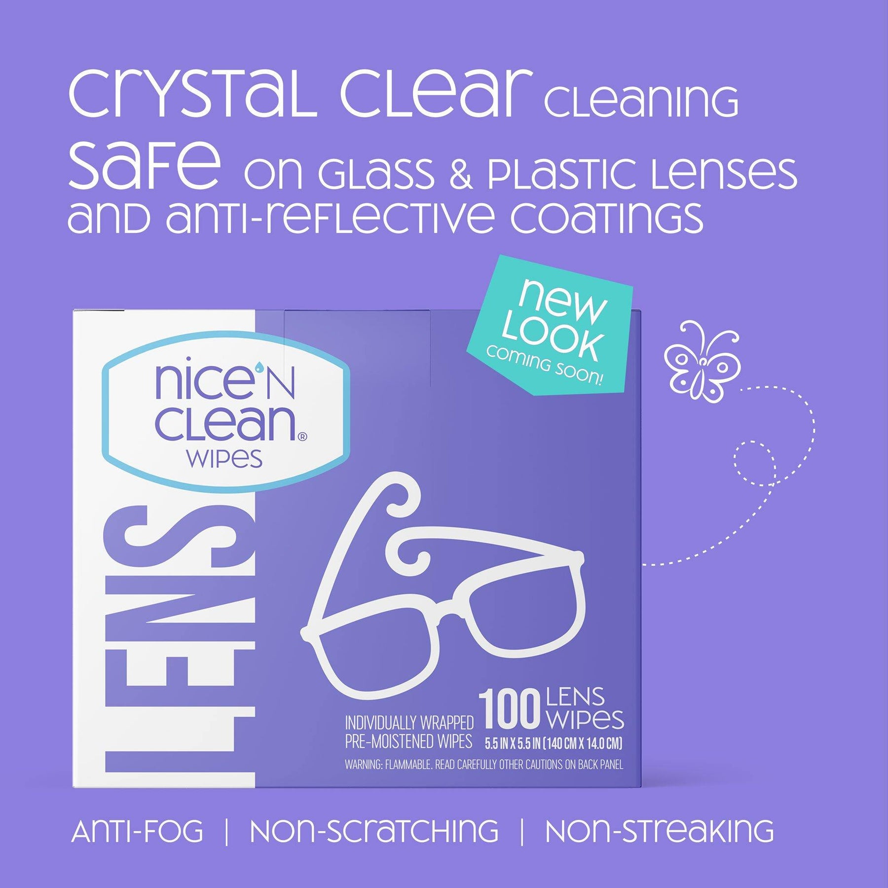 Metene Lens Wipes, Pre-Moistened Eye Glass Cleaner Wipes, 100 Count 